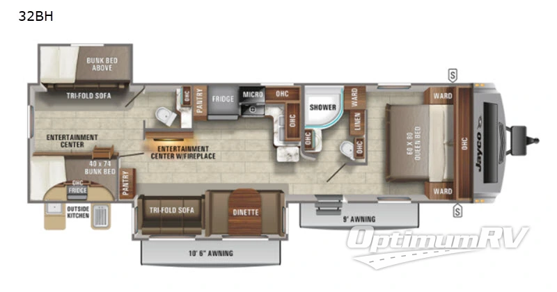 2021 Jayco White Hawk 32BH Floorplan Photo