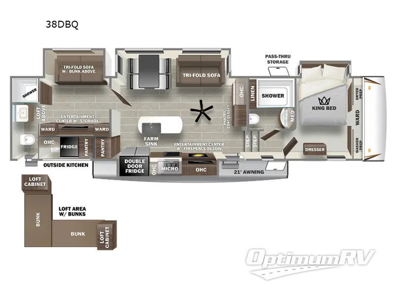 2022 Forest River Sabre 38DBQ Floorplan Photo