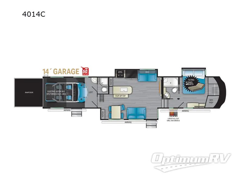 2023 Heartland Cyclone 4014C RV Floorplan Photo