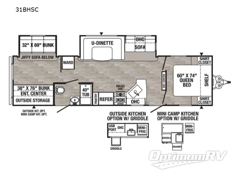 2023 Palomino Puma XLE Lite 31BHSC RV Floorplan Photo