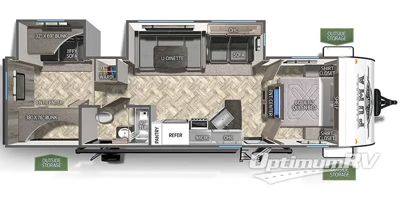 2023 Forest River Puma XLE Lite 31BHSC RV Floorplan Photo