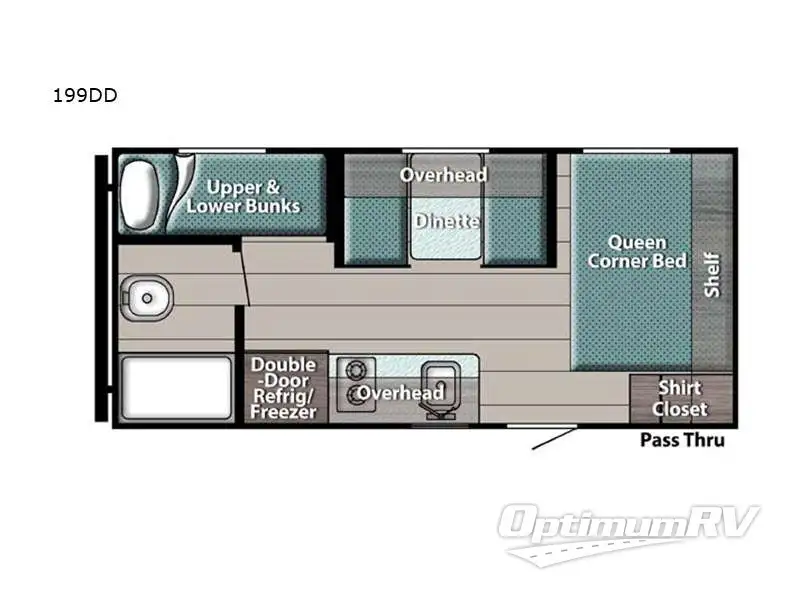 2022 Gulf Stream Ameri-Lite Super Lite 199DD Floorplan Photo
