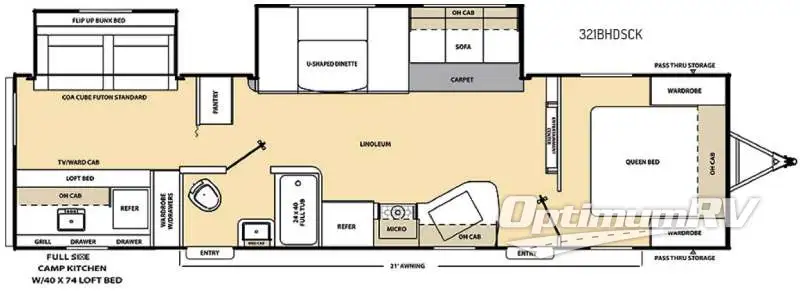 2016 Coachmen Catalina SBX 321BHDSCK Floorplan Photo