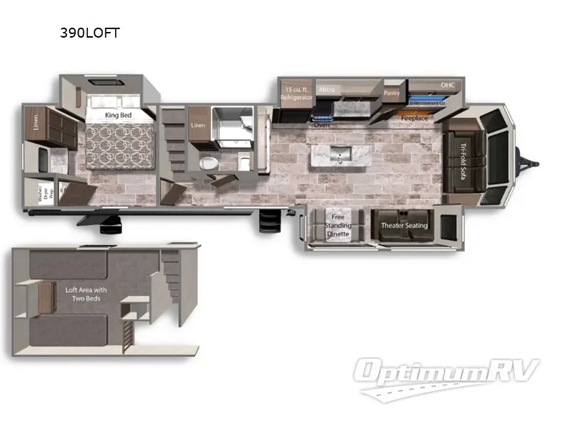 2024 Dutchmen Aspen Trail 390LOFT Floorplan Photo