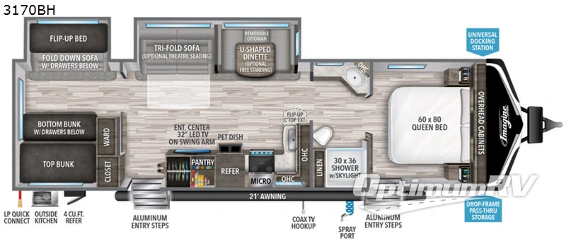 2020 Grand Design Imagine 3170BH Floorplan Photo
