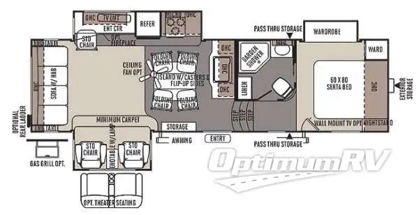 2014 Forest River Flagstaff Classic Super Lite 8528RSWS Floorplan Photo