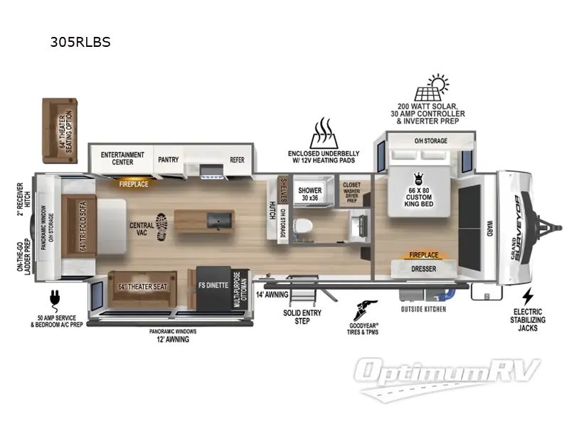2025 Forest River Grand Surveyor 305RLBS Floorplan Photo