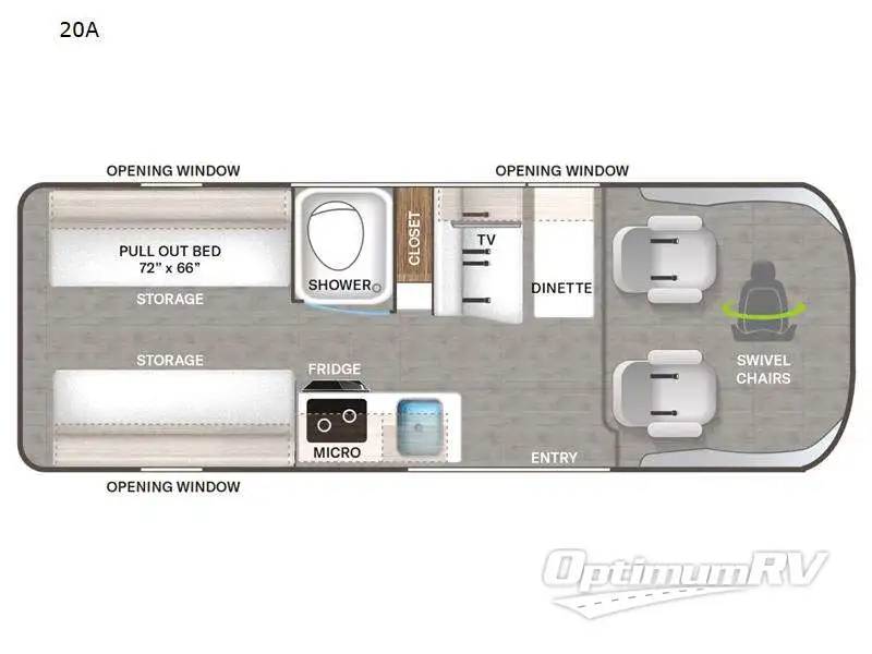 2023 Thor Tellaro 20A RV Floorplan Photo