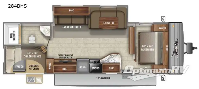 2021 Jayco Jay Flight SLX 8 284BHS RV Floorplan Photo