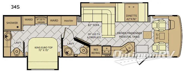 2018 Fleetwood Bounder 34S Floorplan Photo