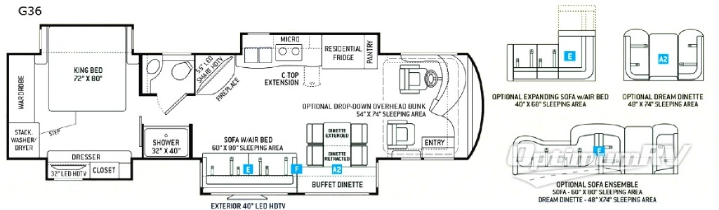 2017 Thor Venetian G36 Floorplan Photo