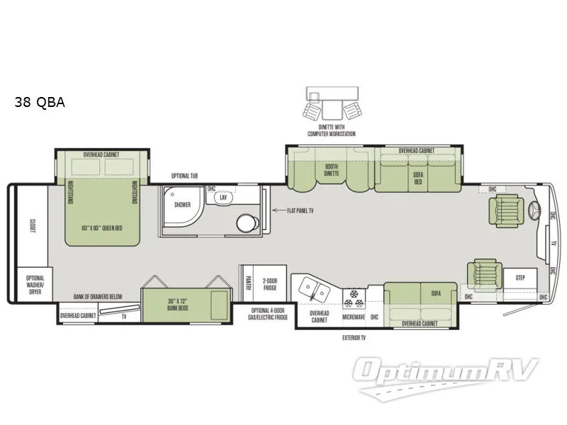 2017 Tiffin Allegro RED 38 QBA Floorplan Photo