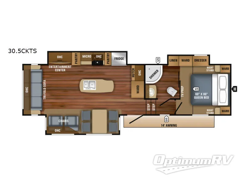 2018 Jayco Eagle HT 30.5CKTS Floorplan Photo