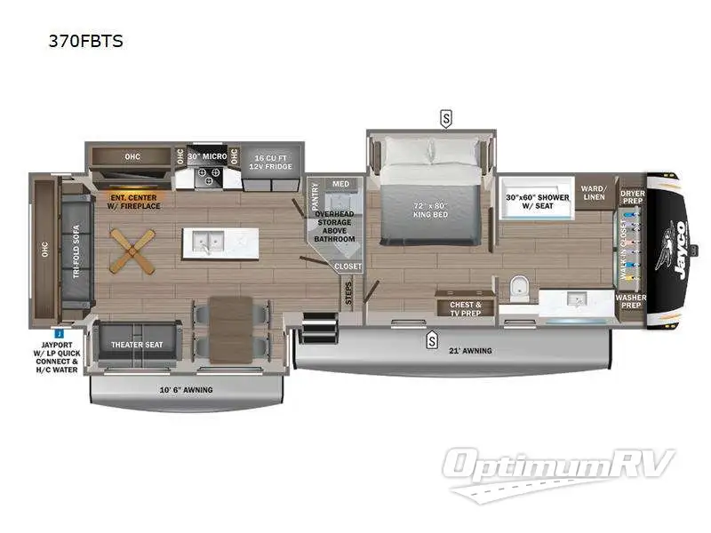 2024 Jayco Eagle 370FBTS Floorplan Photo