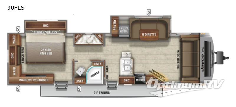 2021 Jayco White Hawk 30FLS RV Floorplan Photo