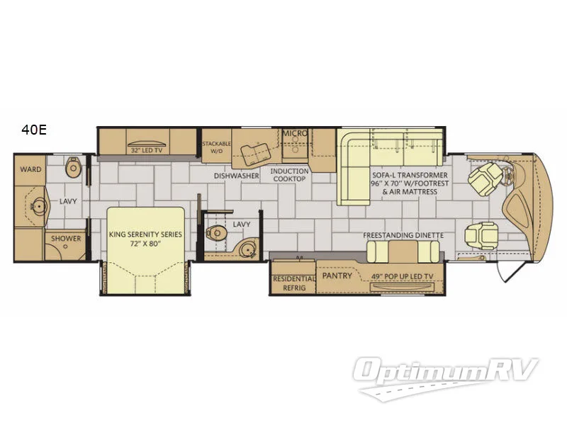 2017 Fleetwood Discovery LXE 40E Floorplan Photo
