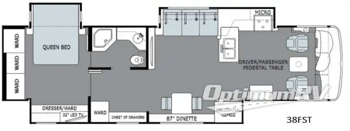 2016 Holiday Rambler Ambassador 38FST RV Floorplan Photo