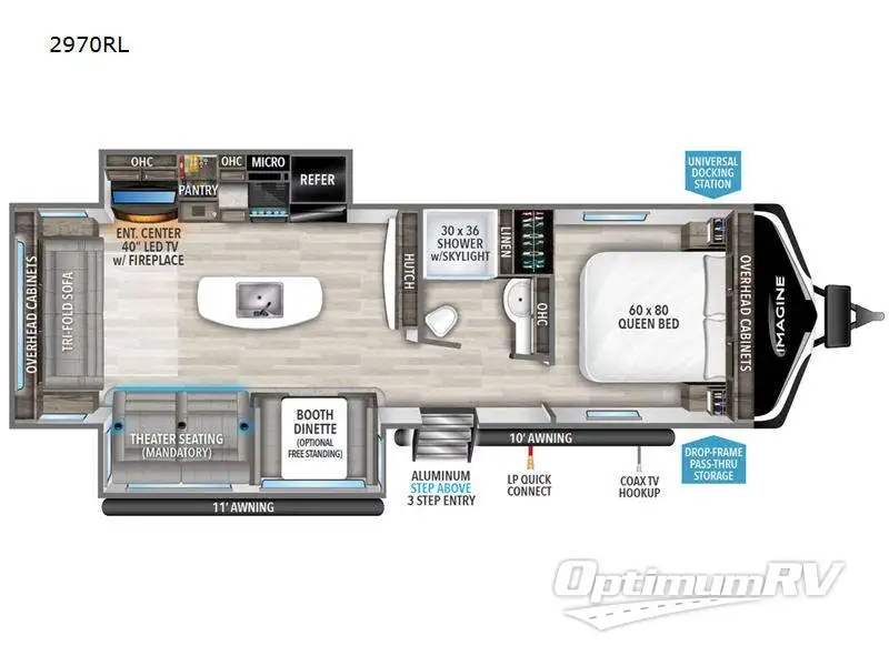 2023 Grand Design Imagine 2970RL RV Floorplan Photo