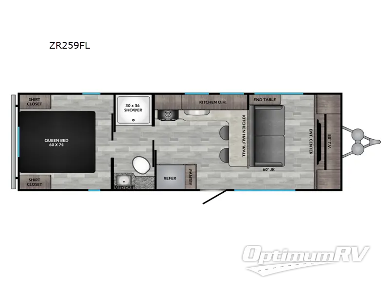 2023 CrossRoads Zinger Lite ZR259FL RV Floorplan Photo