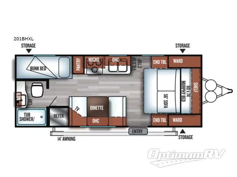 2018 Forest River Salem Cruise Lite 201BHXL Floorplan Photo