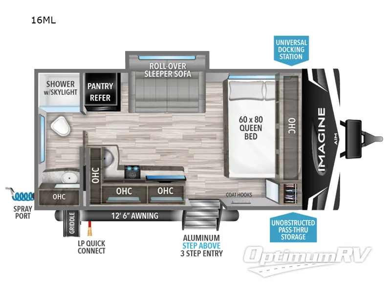 2023 Grand Design Imagine AIM 16ML RV Floorplan Photo