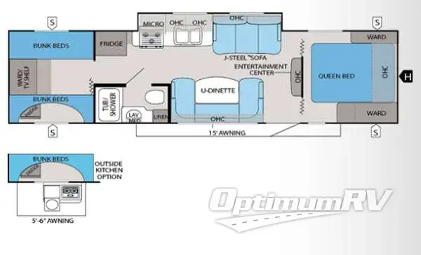 2013 Jayco White Hawk 29SQB RV Floorplan Photo