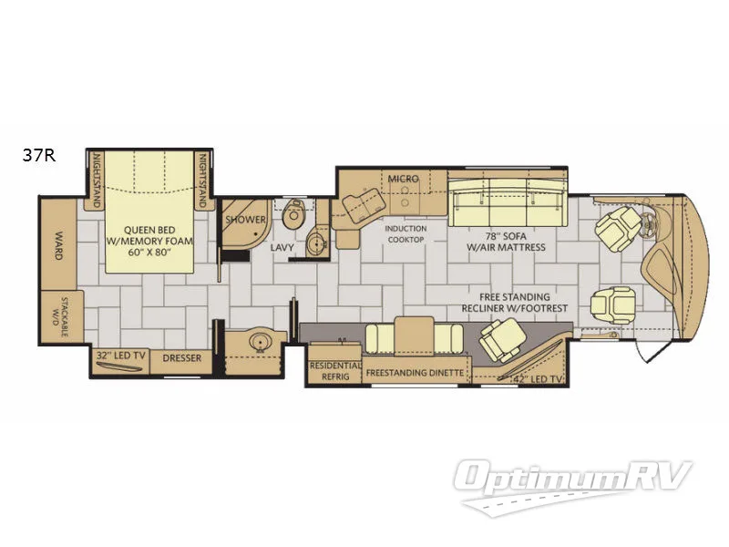2017 Fleetwood Discovery 37R RV Floorplan Photo