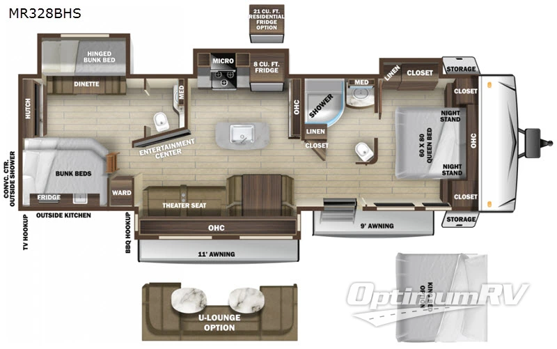 2020 Highland Ridge Mesa Ridge MR328BHS Floorplan Photo