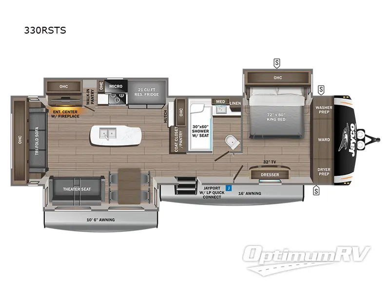 2023 Jayco Eagle 330RSTS Floorplan Photo