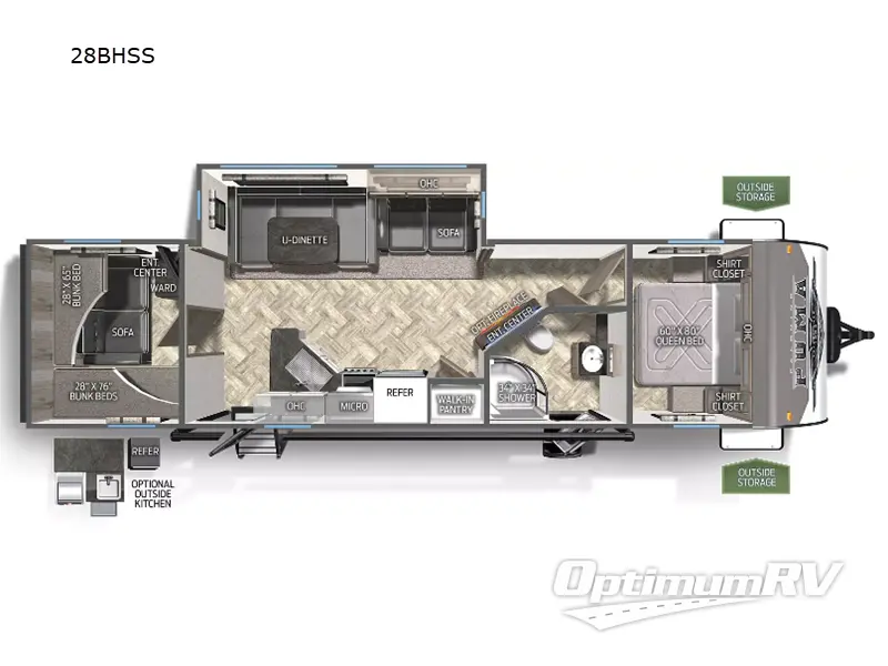 2023 Palomino Puma 28BHSS RV Floorplan Photo