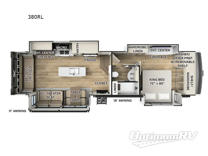 2024 Palomino Columbus 380RL Floorplan Photo