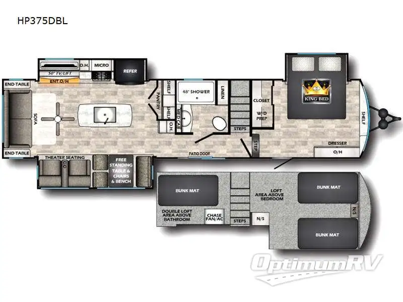 2024 CrossRoads Hampton HP375DBL Floorplan Photo