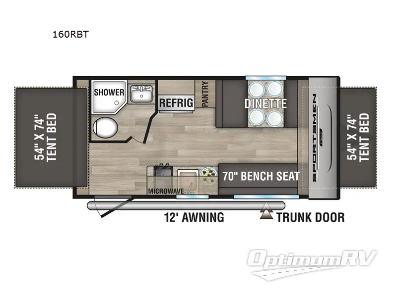 2024 KZ SPORTSMEN CLASSIC 160RBT Floorplan Photo