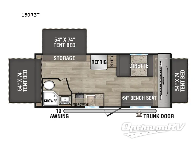 2024 KZ SPORTSMEN CLASSIC 180RBT Floorplan Photo