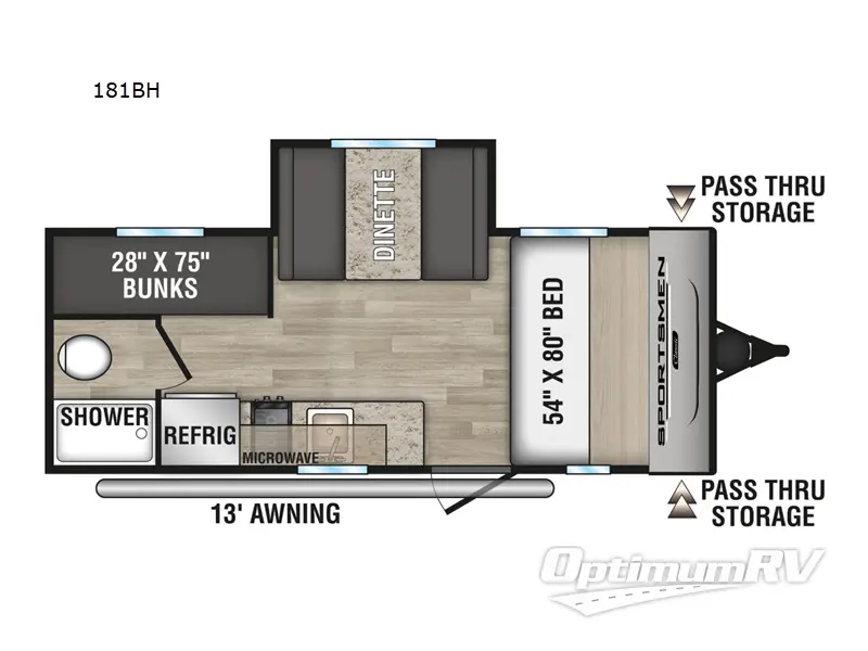 2024 KZ SPORTSMEN CLASSIC 181BH Floorplan Photo