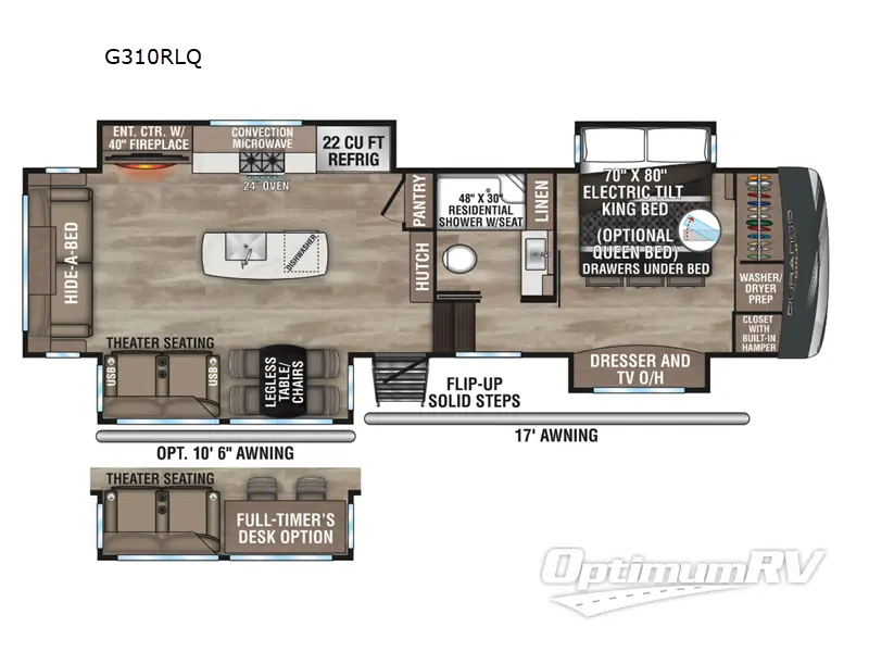 2024 KZ Durango Gold G310RLQ Floorplan Photo