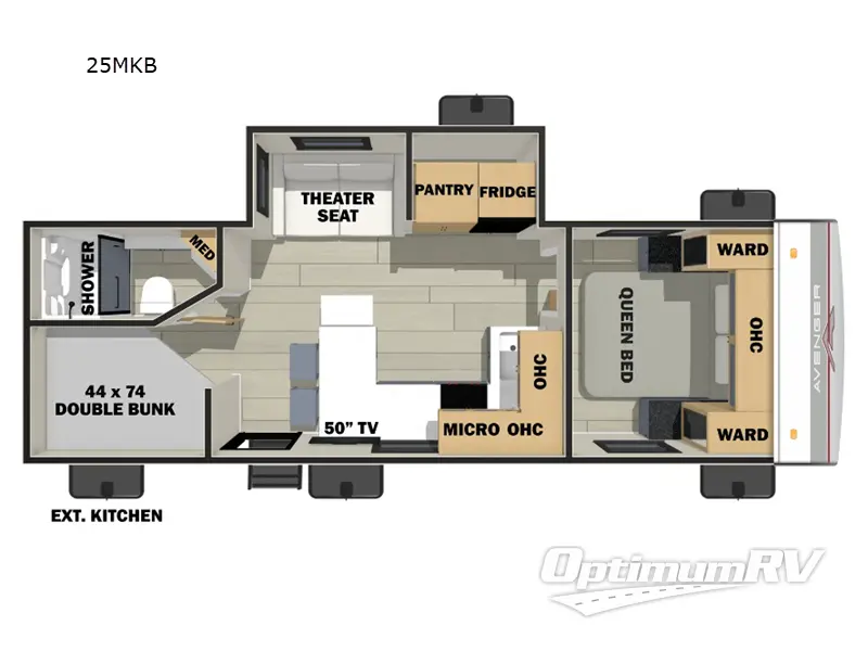 2025 Prime Time Avenger 25MKB Floorplan Photo