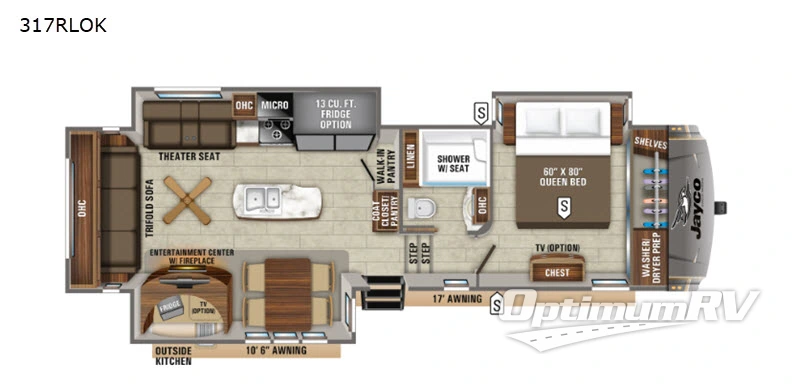 2020 Jayco Eagle 317RLOK Floorplan Photo