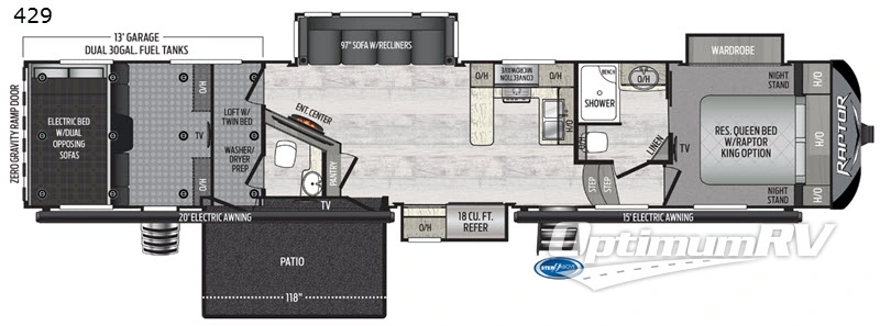 2020 Keystone Raptor 429 Floorplan Photo