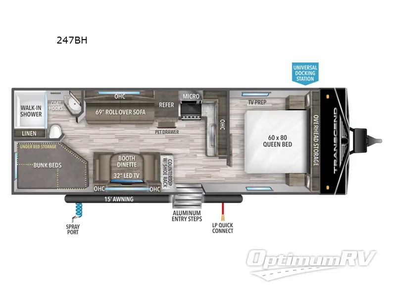 2023 Grand Design Transcend Xplor 247BH Floorplan Photo