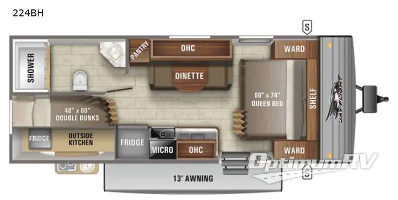 2021 Jayco Jay Flight SLX 8 224BH RV Floorplan Photo