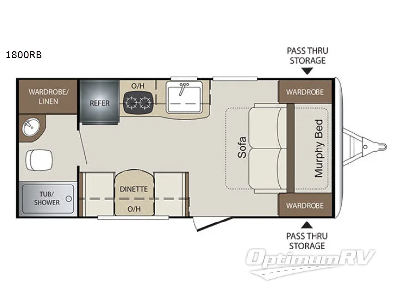 2018 Keystone Bullet Crossfire 1800RB Floorplan Photo