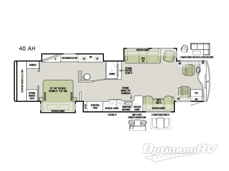 2018 Tiffin Phaeton 40 AH Floorplan Photo