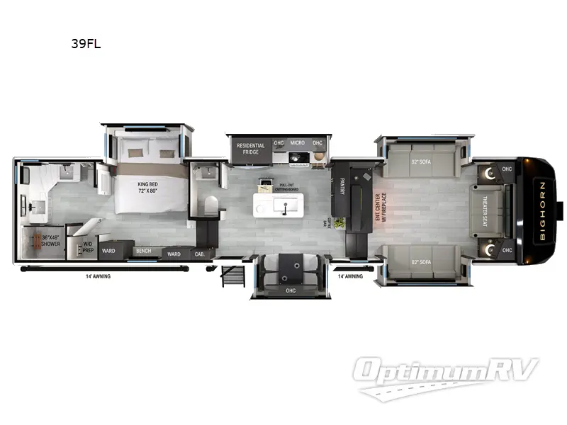 2027 Heartland Bighorn 39FL RV Floorplan Photo