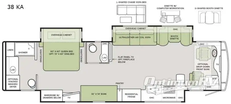 2022 Tiffin Allegro RED 38 KA Floorplan Photo