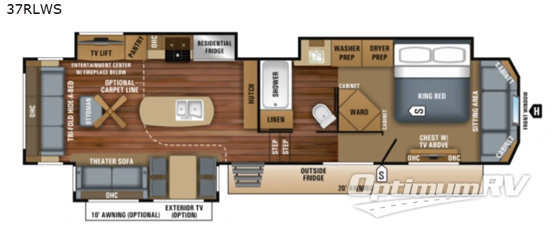 2018 Jayco Pinnacle 37RLWS Floorplan Photo