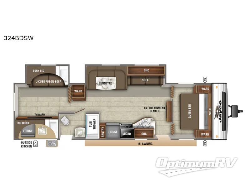 2019 Jayco Jay Flight 324BDS RV Floorplan Photo