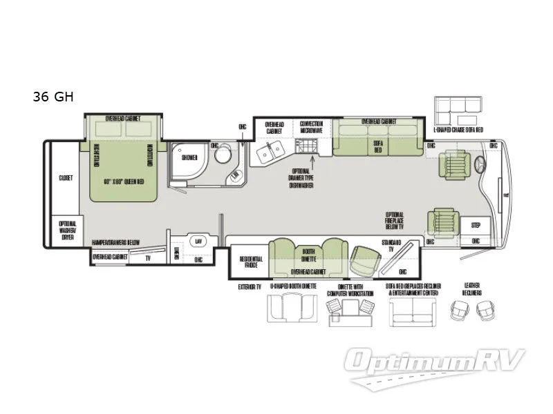 2018 Tiffin Phaeton 40 QKH Floorplan Photo