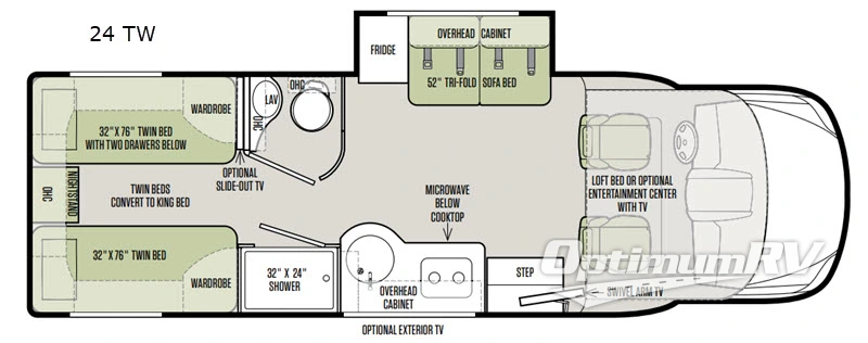 2019 Tiffin Wayfarer 24TW Floorplan Photo