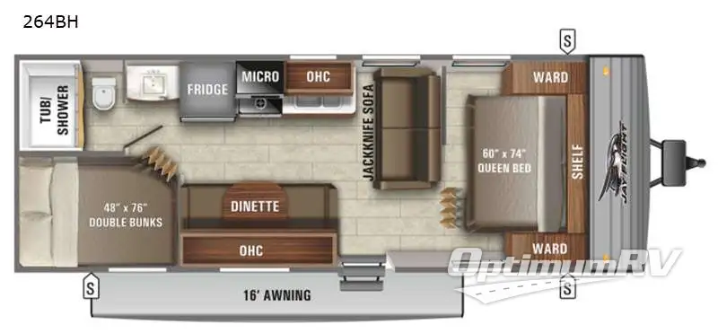 2021 Jayco Jay Flight 264BH RV Floorplan Photo